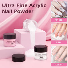 Lionvision 12-color acrylic powder and liquid set for diverse nail art practice