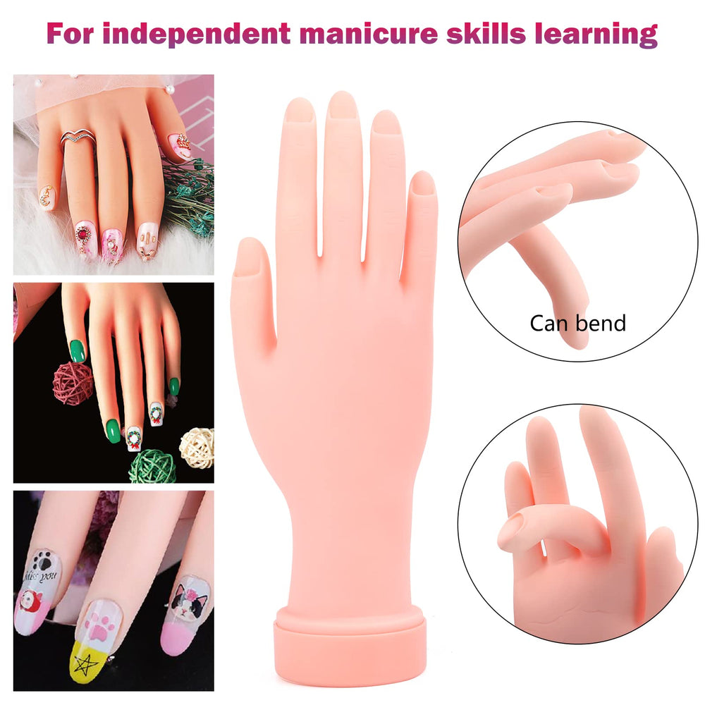 Lionvision flexible bendable mannequin hand for precise nail technique practice