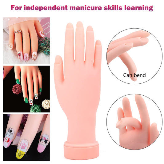 Lionvision flexible bendable mannequin hand for precise nail technique practice