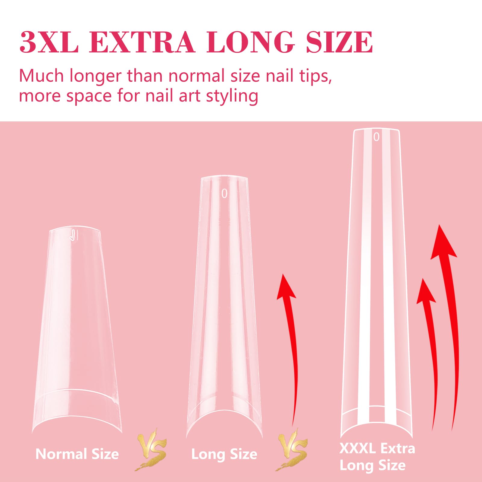 Lionvison long coffin-shaped nail tips ready for shaping.