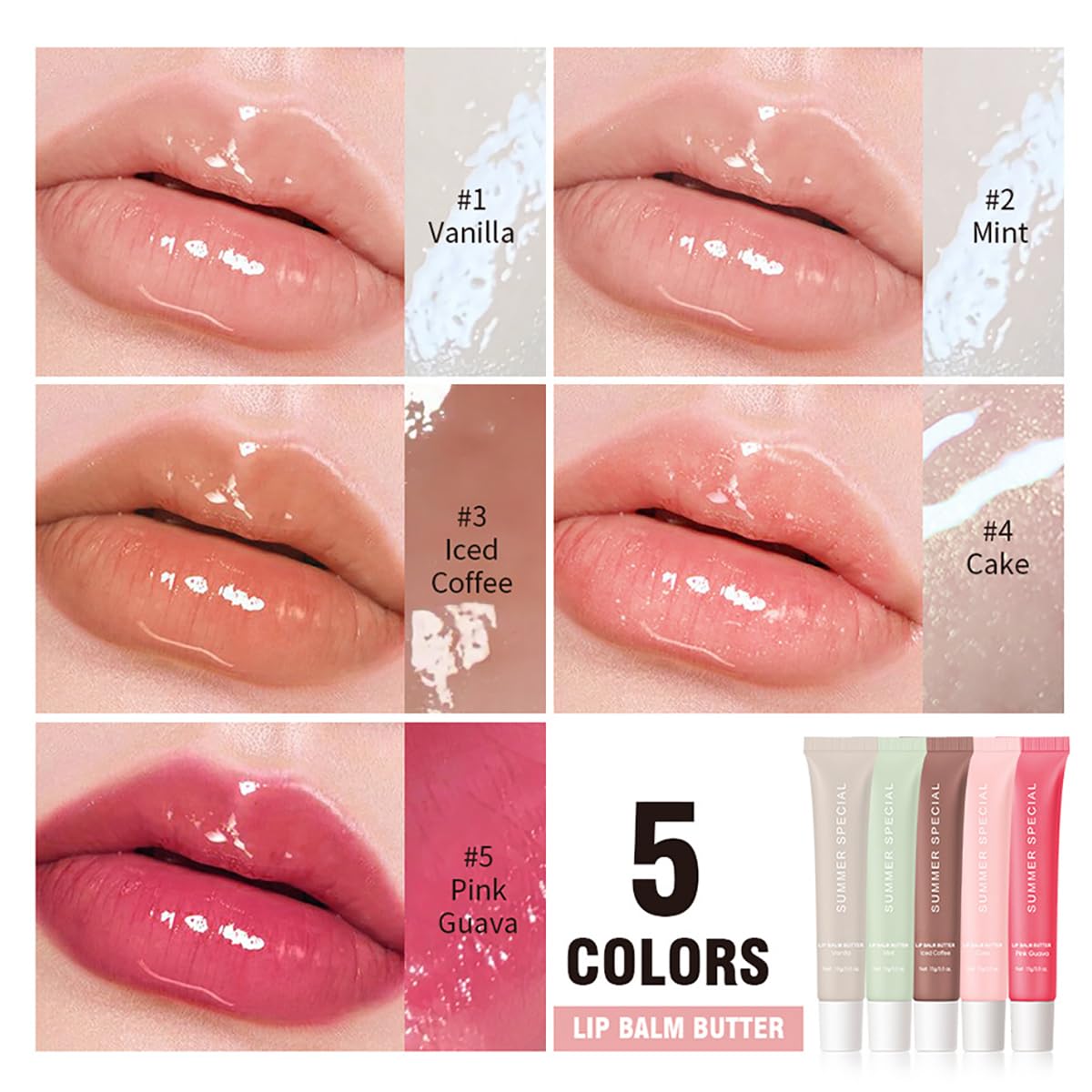 5-Color Summer Special Lip Balm Gift Box image showcasing elegant packaging.