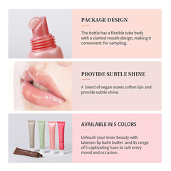 5-Color Summer Special Lip Balm Iced Coffee Warm Brown swatch, natural definition.