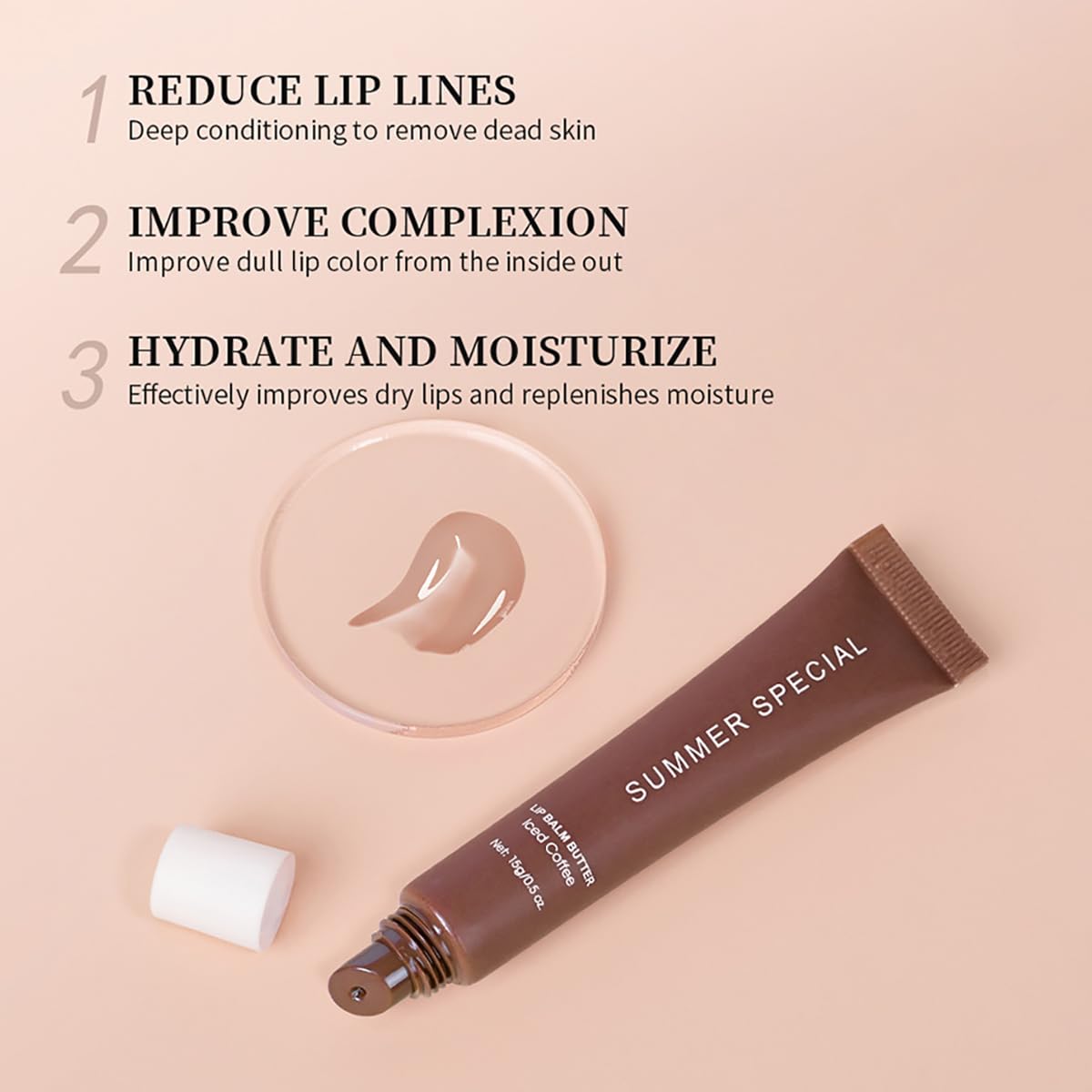 5-Color Summer Special Lip Balm Mint Clear swipe highlighting refreshing shine.