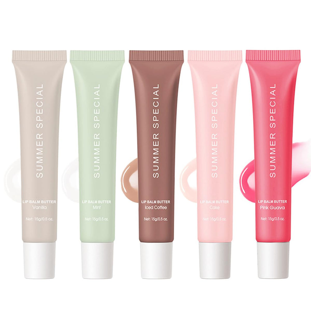 5-Color Summer Special Lip Balm Vanilla Nude swatch for daily hydration.