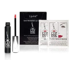 Lip Ink Teakwood liquid trial kit pour for on-the-go refreshment and quick color testing.