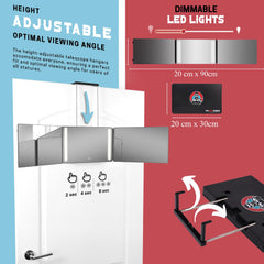 Lipfis Barbershop 360 mirror LED light for enhanced visibility.