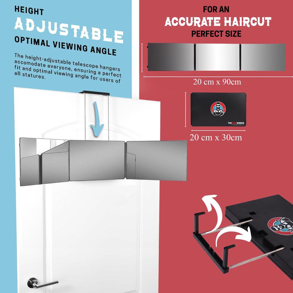 LipfisBarbershop The 360 Mirror adjustable hooks support easy setup