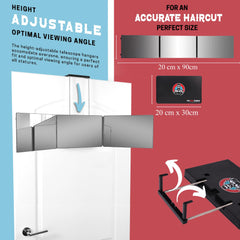 LipfisBarbershop The 360 Mirror adjustable hooks support easy setup