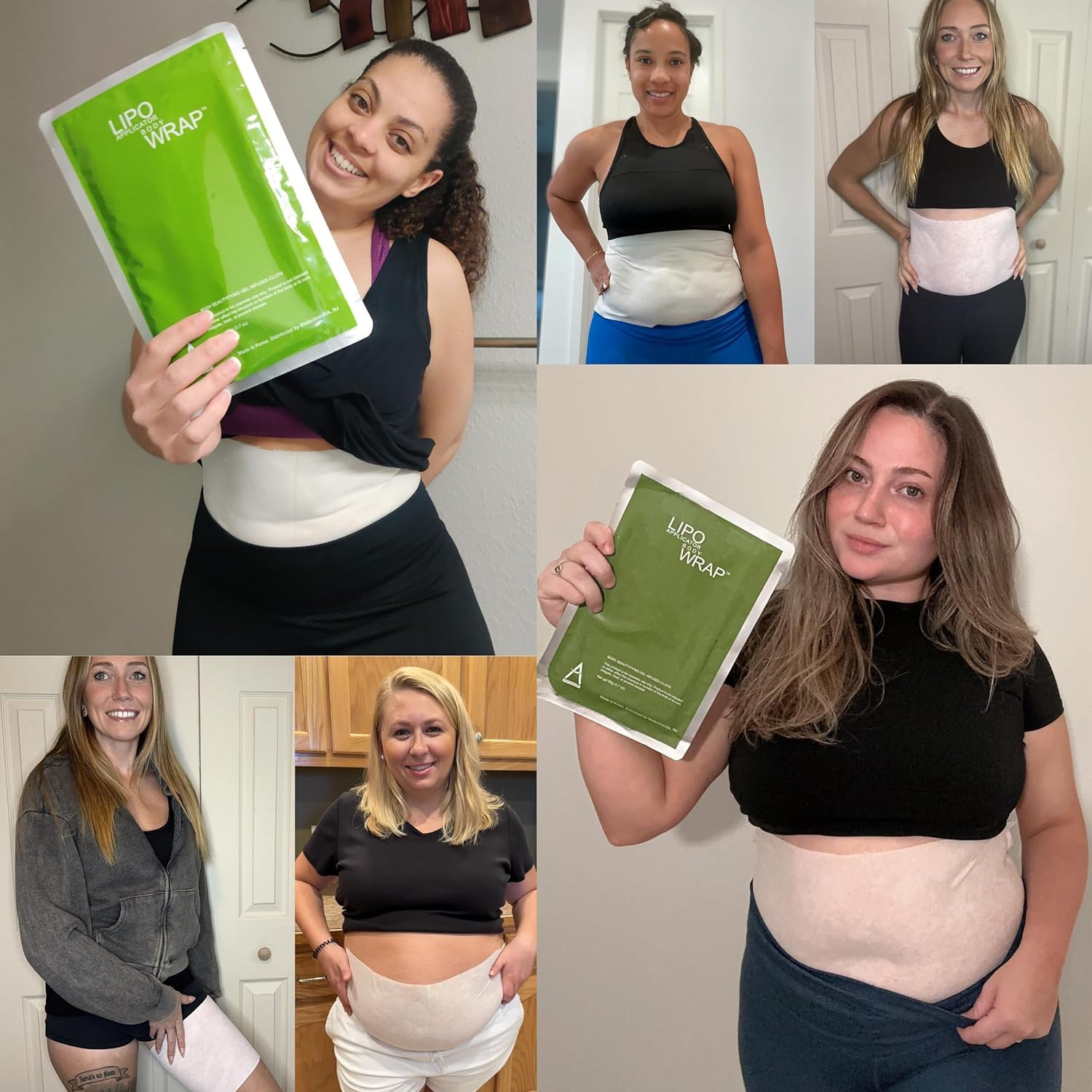 Lipo Applicator Ultimate Wrap on waist to contour and refine midsection appearance.