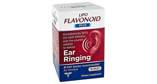 Lipo-Flavonoid bottle with inner ear health caplets for daily use and ear comfort support