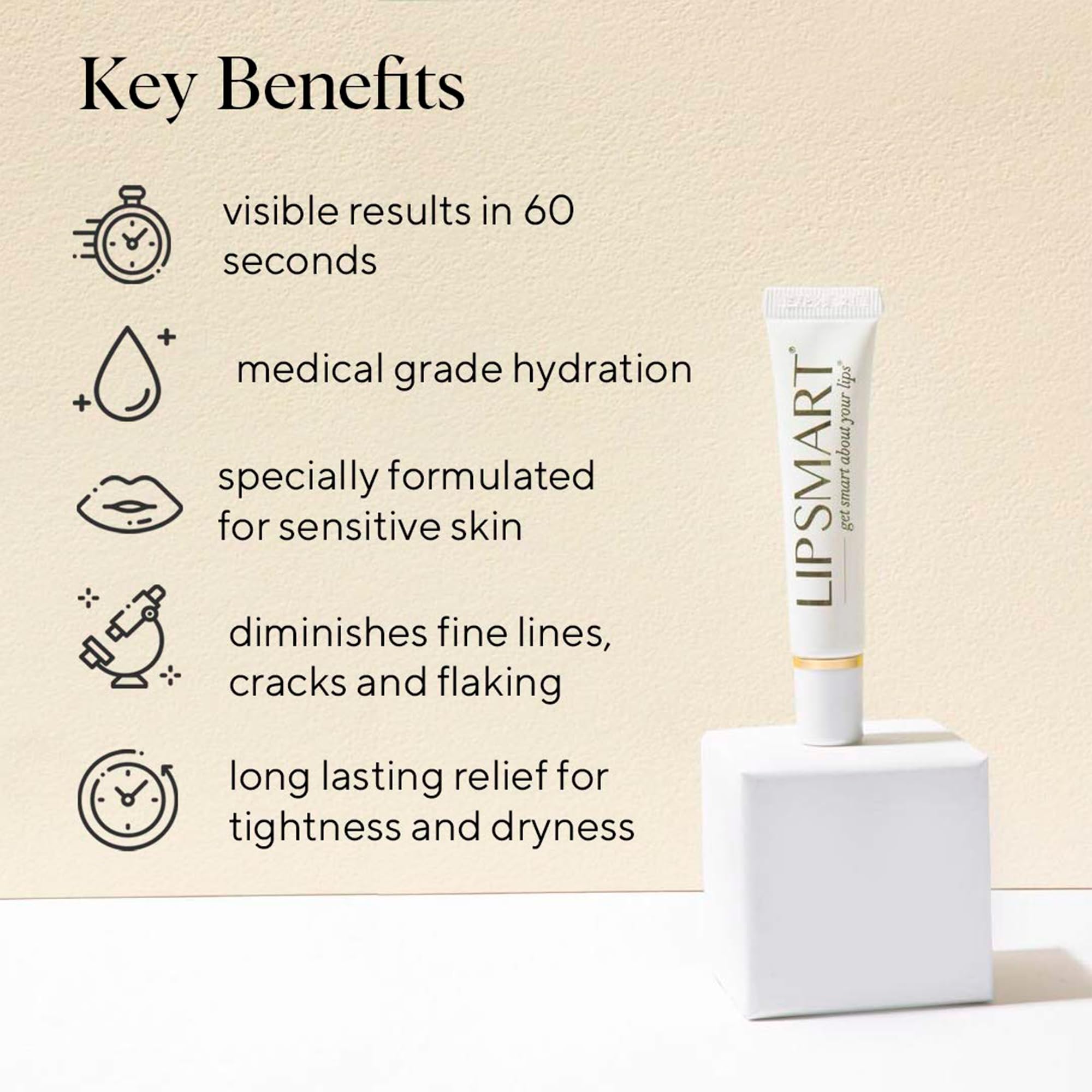 LipSmart texture swatch highlights creamy formula that nourishes and protects lips.
