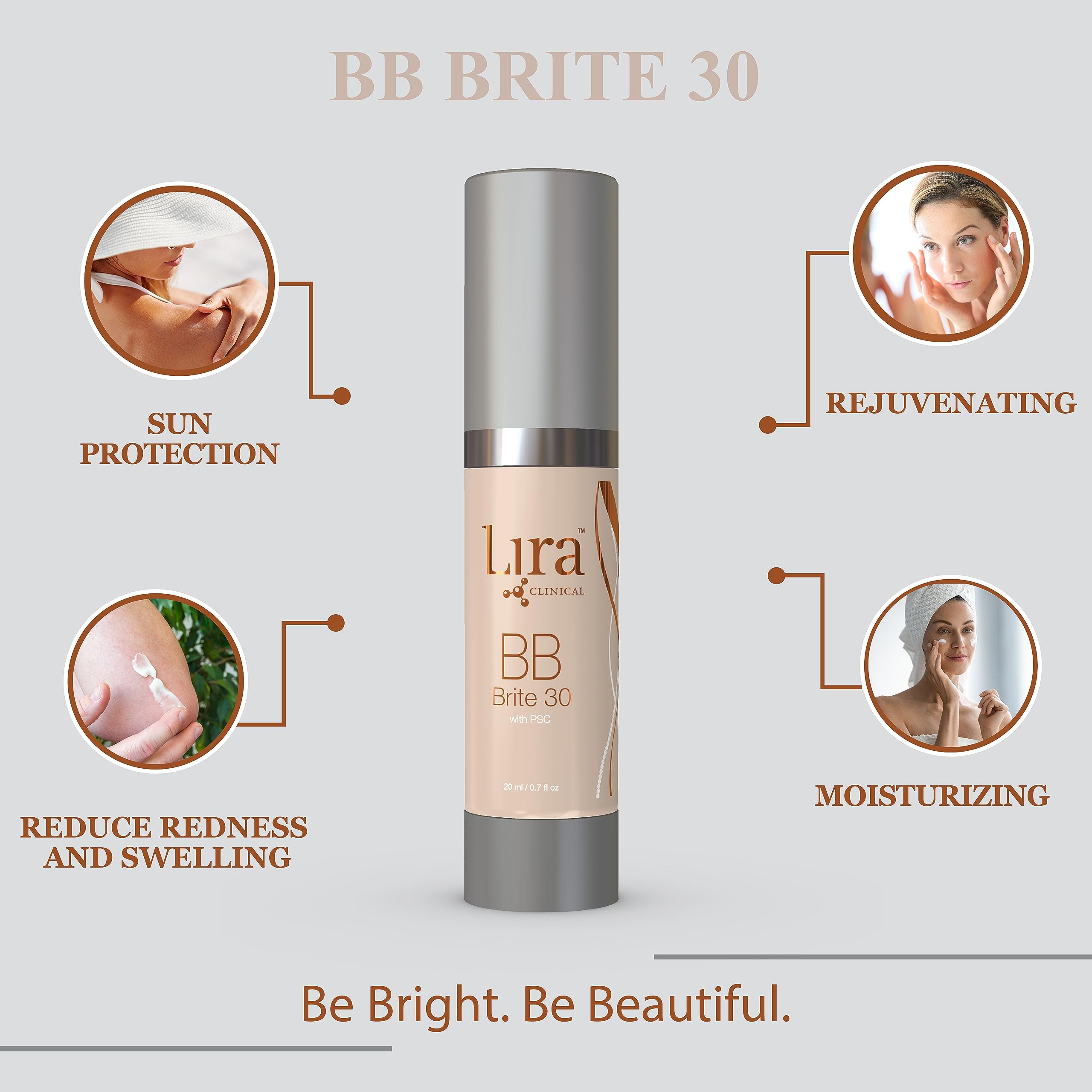 Lira Clinical BB Brite 30 texture close-up highlighting creamy consistency