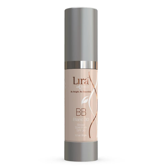 Lira Clinical BB Cream bottle with pump and SPF 30 protection