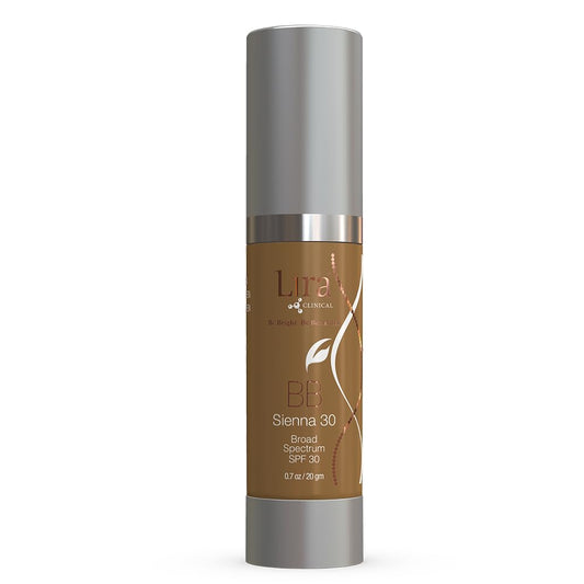 Lira Clinical BB Cream bottle showing SPF 30 and full coverage