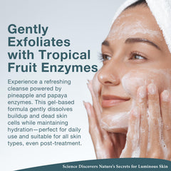 Lira Clinical BIO Enzyme Cleanser pineapple and papaya enzymes provide gentle exfoliation for clearer skin.
