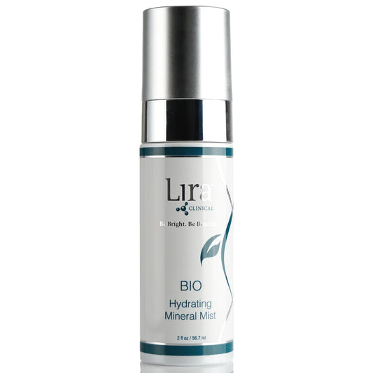 Lira Clinical BIO Hydrating Mineral Mist bottle provides instant hydration on the go.