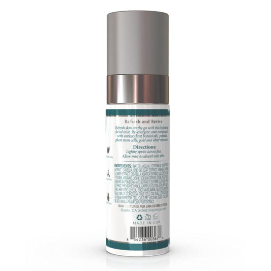 Lira Clinical BIO Hydrating Mineral Mist spray on the face for quick refreshment.