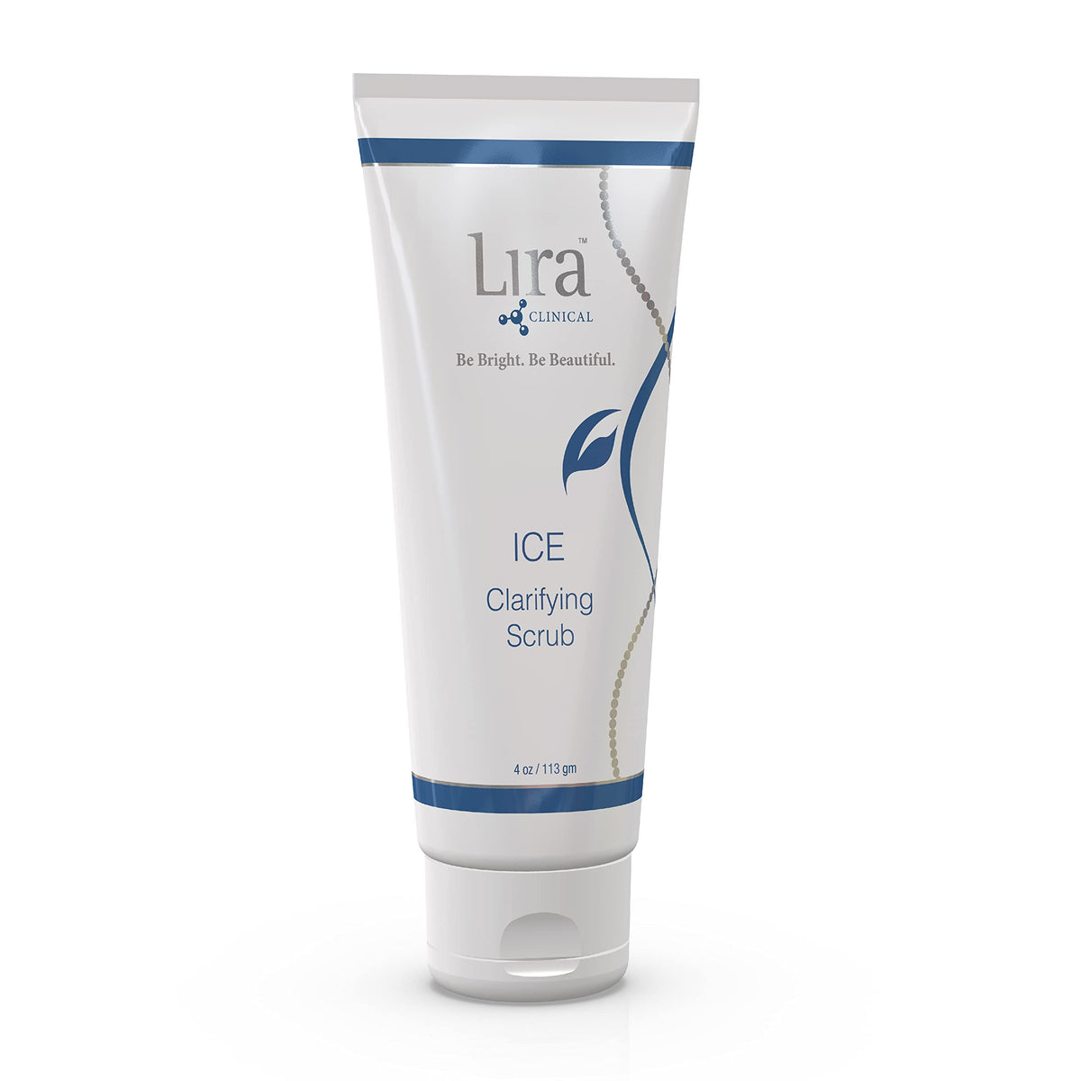Lira Clinical ICE Clarifying Scrub bottle showing soothing, pore-cleaning formula.