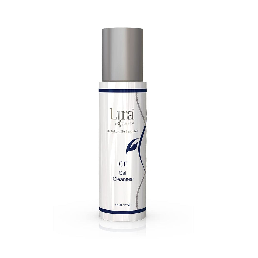 Lira Clinical ICE Sal Cleanser bottle pour offers a refreshing cleanse for clear, balanced skin