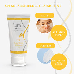 Lira Clinical Solar Shield 30 Classic Tint application demo on skin.