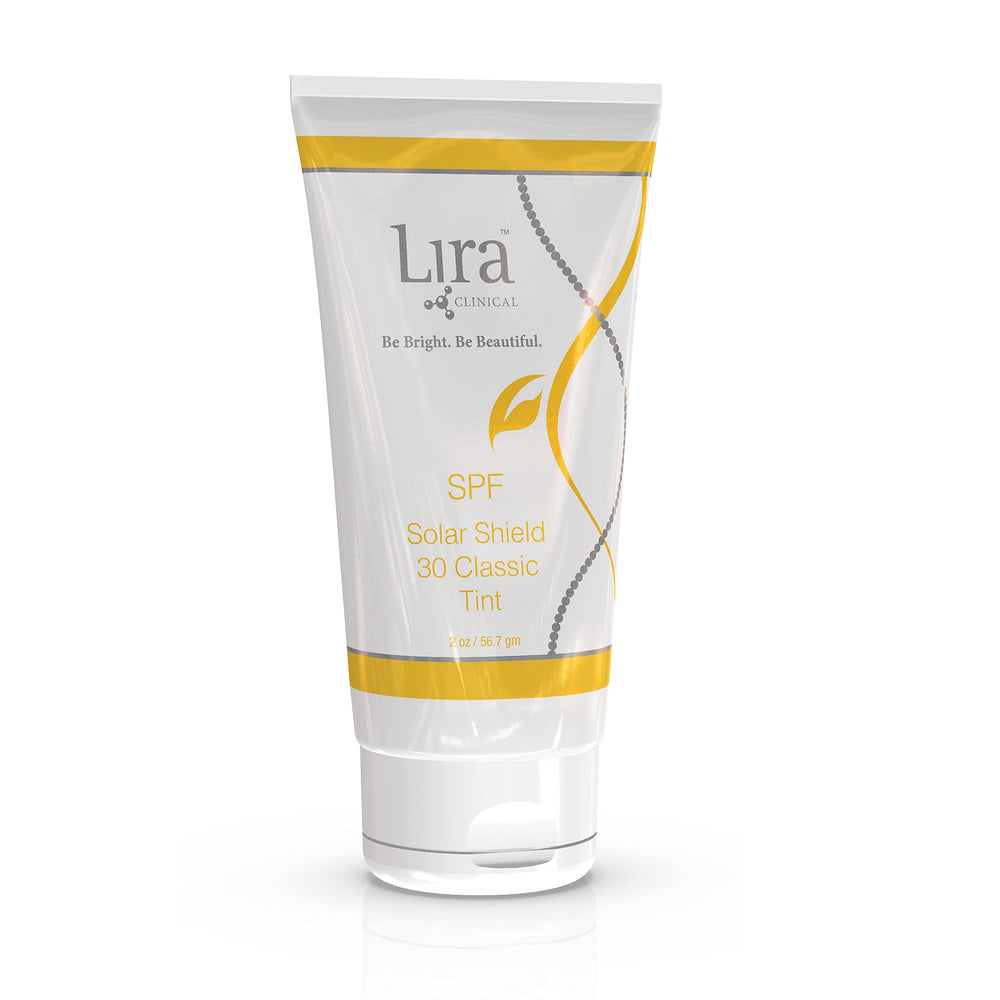 Lira Clinical Solar Shield 30 Classic Tint bottle front view with SPF 30 protection.