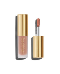 Lisa Eldridge Liquid Silk Irene swatches show natural peachy-beige warmth.