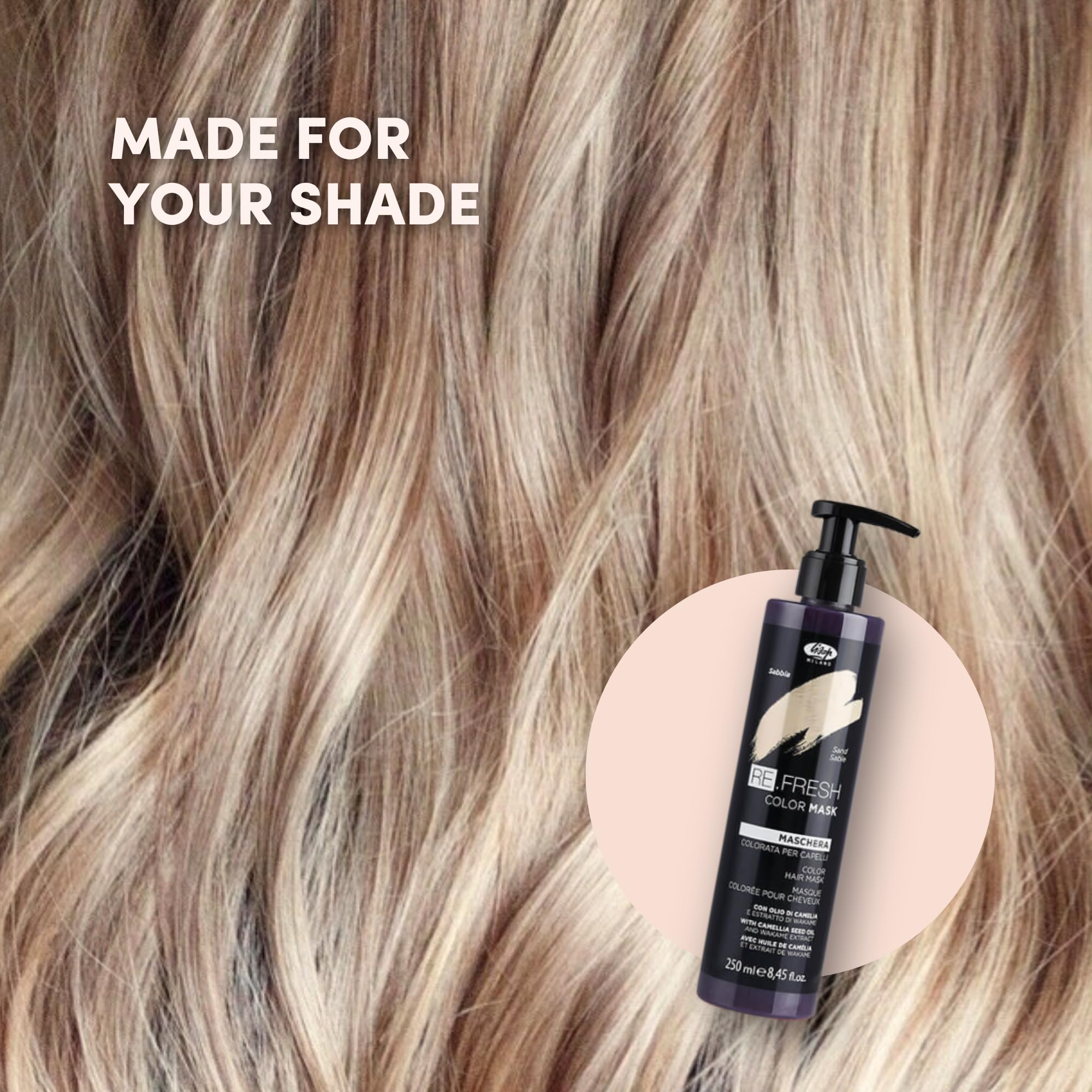 Lisap Color Depositing Hair Mask Sand jar for easy color refresh at home.