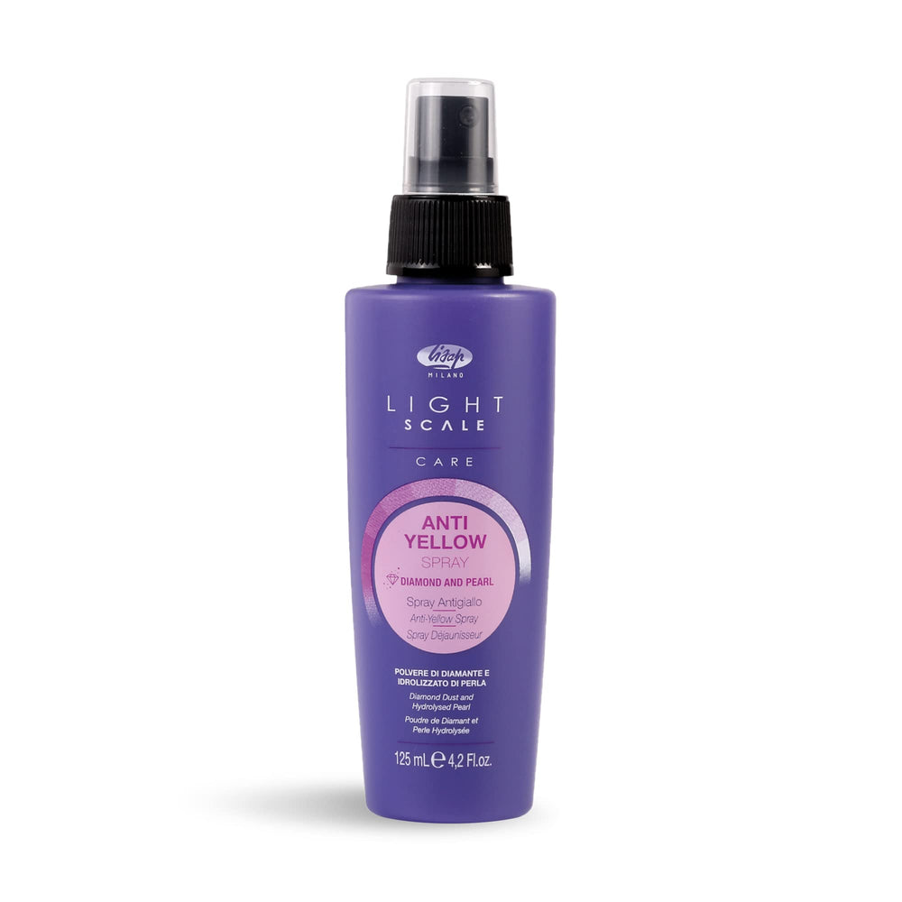 Lisap Light Scale Hair Spray bottle with violet toning to reduce brassiness