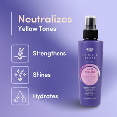 Lisap purple-toner swirl in bottle highlighting pigment deposition