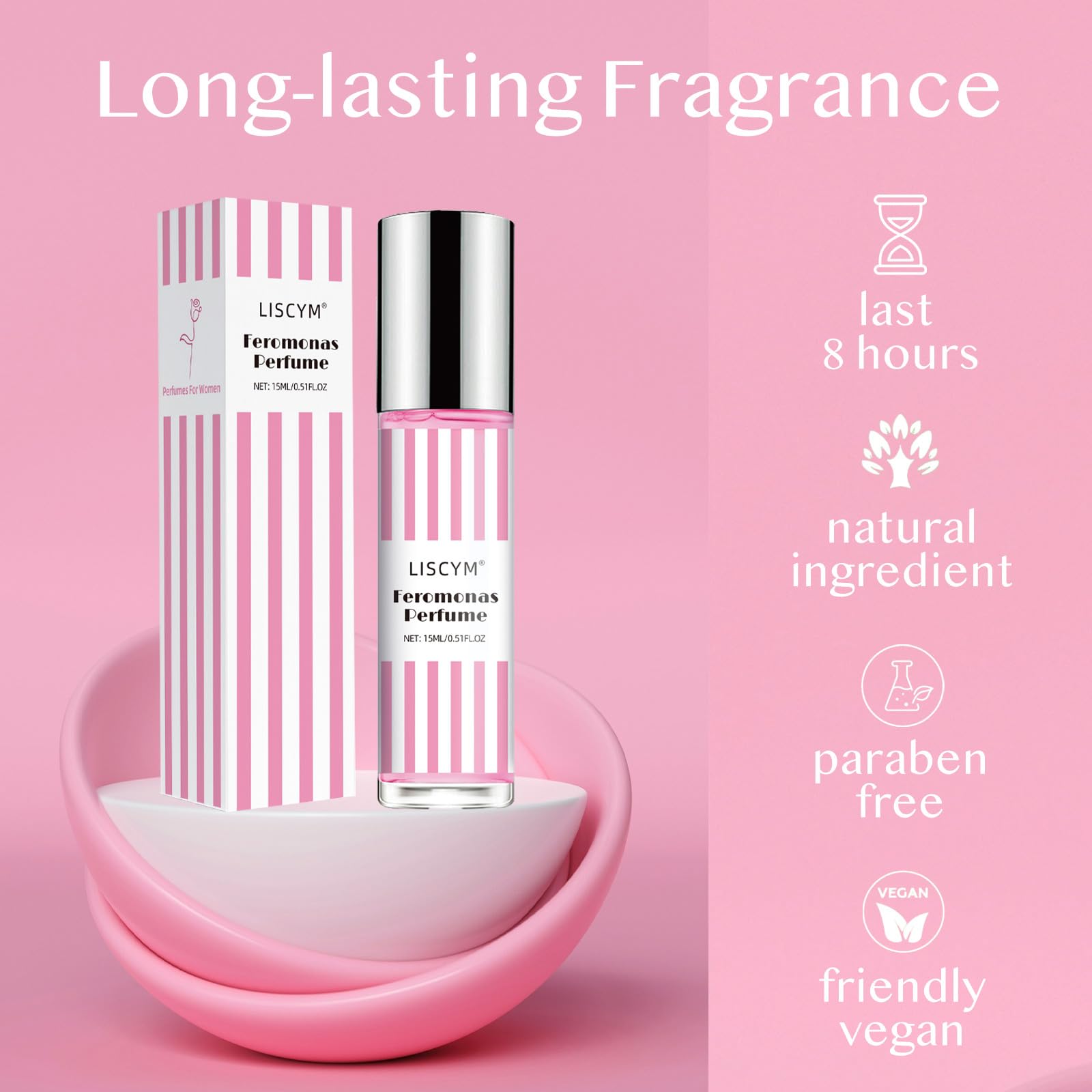 Liscym pheromones travel-size box: convenient packaging for on-the-go use.
