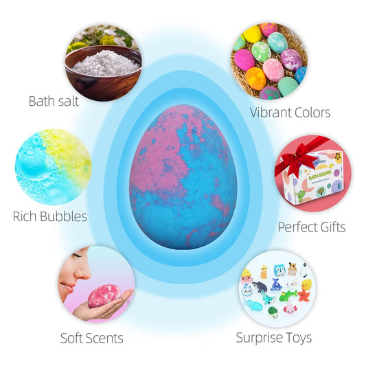 Lisotera bath bomb with toy inside adds playful fizz and color without staining skin.