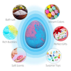 Lisotera bath bomb with toy inside adds playful fizz and color without staining skin.