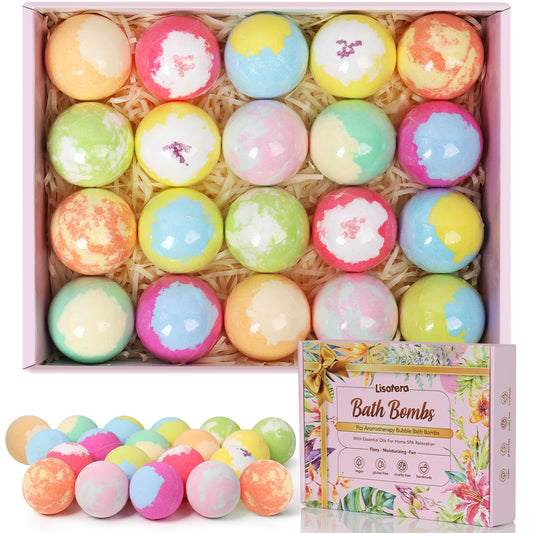Lisotera bath bombs gift set box for gifting and spa-at-home baths