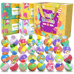 Lisotera bath bombs with surprise inside packaging showing vibrant colors for kids' bath time.