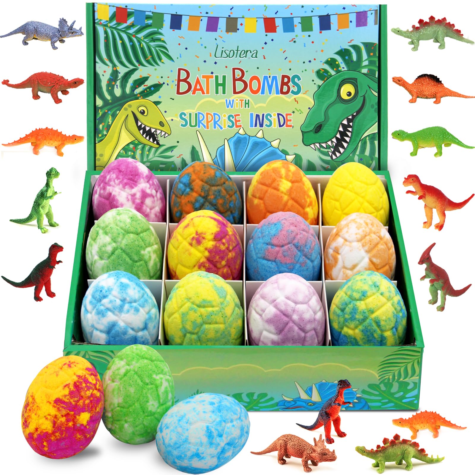 Lisotera bath time sparks imagination with dinosaur eggs.