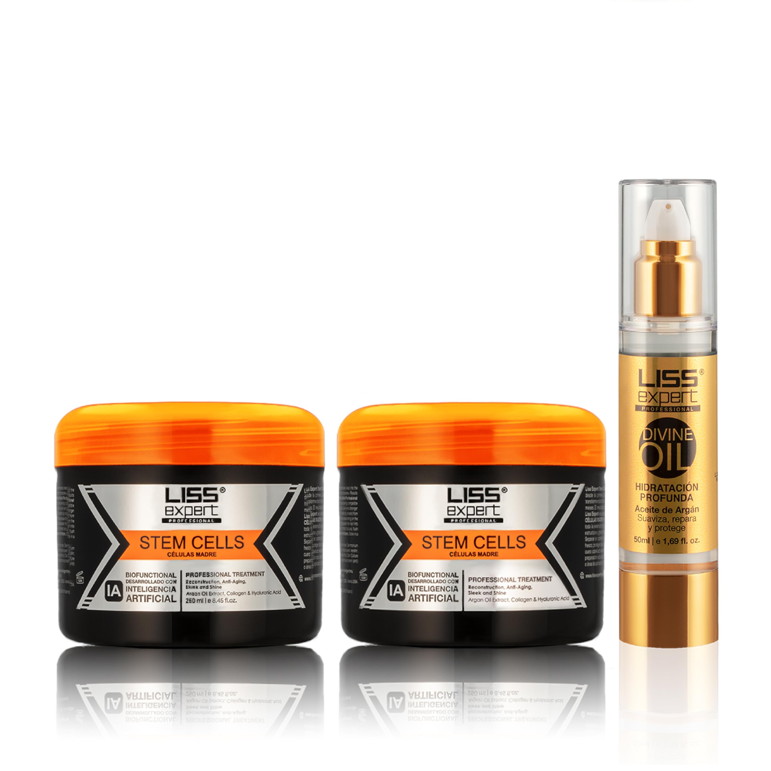Liss Expert Hair Treatment Set packaging shows a complete smoothing system for salon like care