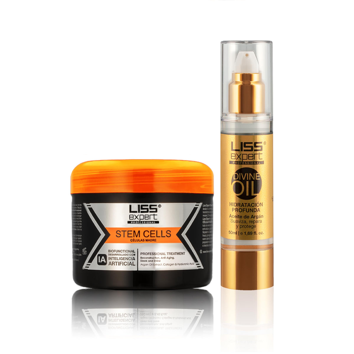 Liss Expert Professional stem cells express treatment jar showing rich texture for deep conditioning