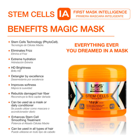 Liss Expert Professional stem cells conditioner jar for smoother, shinier hair between washes.