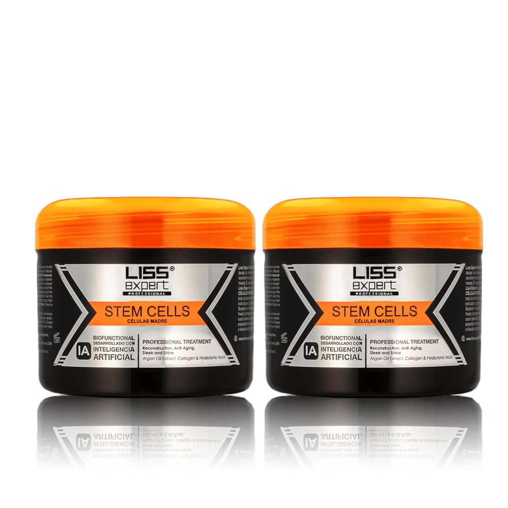 Liss Expert stem cells jar demonstrates professional-grade treatment for rejuvenated hair.