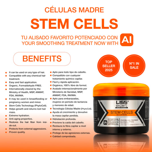 Liss Expert Stem Cells Smoothing Treatment application showing quick nourishment for stressed hair.