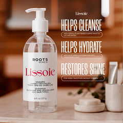 Lissoie Revitalizing Shampoo peppermint scent highlighting refreshing scalp feel.