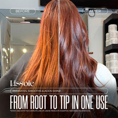 Lissoie Revitalizing Shampoo rich lather demonstrating gentle cleansing.