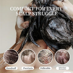 Listarfe Dandruff Shampoo applied to scalp for immediate comfort
