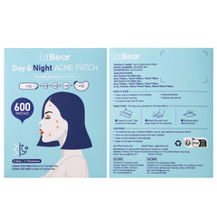 LitBear hydrocolloid skin-safe patches suitable for all skin types.