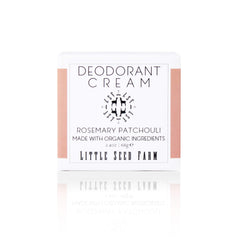 Little Seed Farm deodorant cream jar front view with rosemary patchouli scent for gentle freshness