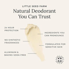 Little Seed Farm deodorant packaging highlighting aluminum-free and cruelty-free claims