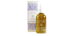 Little Seed Farm Essential Body Oil lavender bottle for daily moisture and calming aroma.