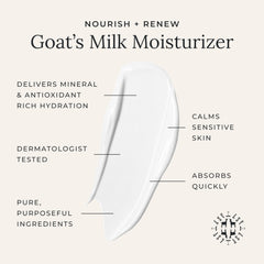 Texture swirl of Little Seed Farm Goat's Milk moisturizer showing light hydration.