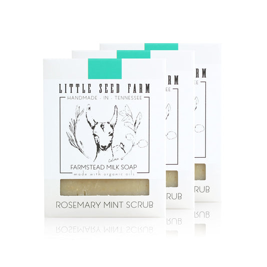 Little Seed Farm goat milk soap rosemary mint bars nourish sensitive skin with gentle exfoliation.