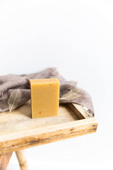 Little Seed Farm grapefruit lemon soap on skin demonstrates creamy texture and smooth feel